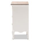 Baxton Studio Capucine 18.9-inch W x 13.6-inch D End Table, White and Oak (151-9205-HiT)