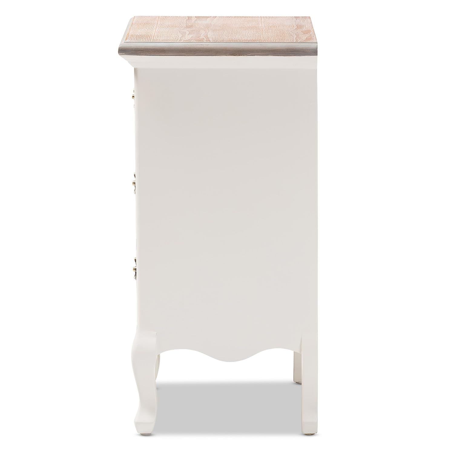 Baxton Studio Capucine 18.9-inch W x 13.6-inch D End Table, White and Oak (151-9205-HiT)