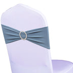 Wensinl Pack Of 50 Stretch Dusty Blue Chair Sash For Wedding, Elastic Lycra Chair Bands With Buckle Slider, Spandex Chair Bows F