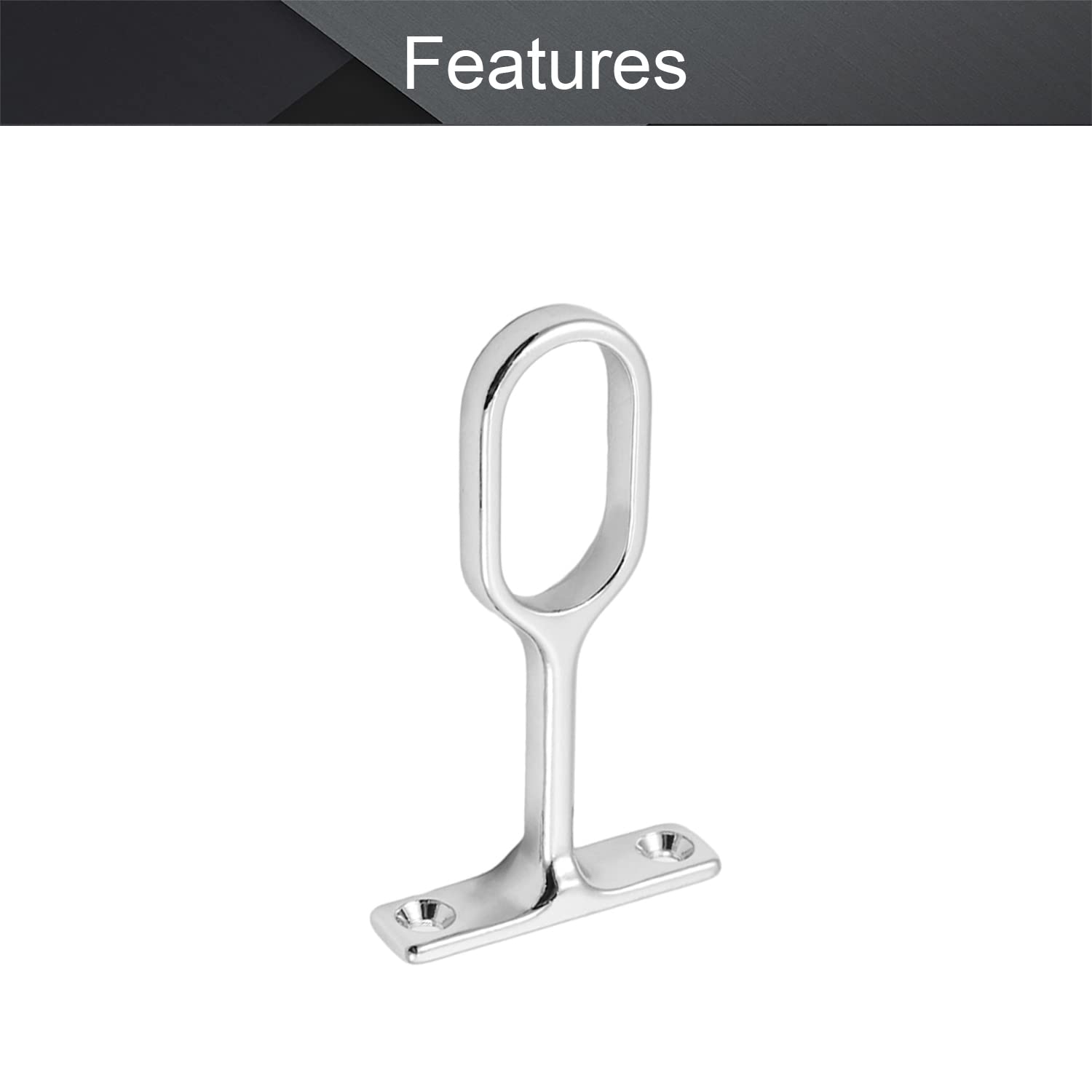 Mromax 10Pcs 0.63' X 1.18'(Wxl) Oval Closet Rod Support Zinc Alloy Middle Mounting Bracket With Installation Screws Electropla