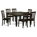 East West Furniture PFAN7-CAP-W 7 Piece Dining Set Consist of a Square Dining Room Table with Butterfly Leaf and 6 Kitchen Chairs, 54x54 Inch, Cappuccino