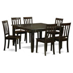 East West Furniture PFAN7-CAP-W 7 Piece Dining Set Consist of a Square Dining Room Table with Butterfly Leaf and 6 Kitchen Chairs, 54x54 Inch, Cappuccino
