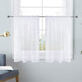 Spacedresser Sheer White Curtains 4 Panels Rod Pocket Semi-Sheer Curtain 72 Inches Long Light Filtering Voile Window Drapes For