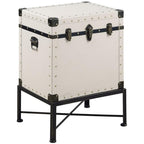 Coaster Furniture Accent Cabinet White Faux Leather Polyurethane Bronze Washed 902819