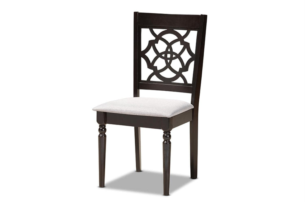 Baxton Studio Tonia Modern and Contemporary Grey Fabric Upholstered and Dark Brown Finished Wood 5-Piece Dining Set