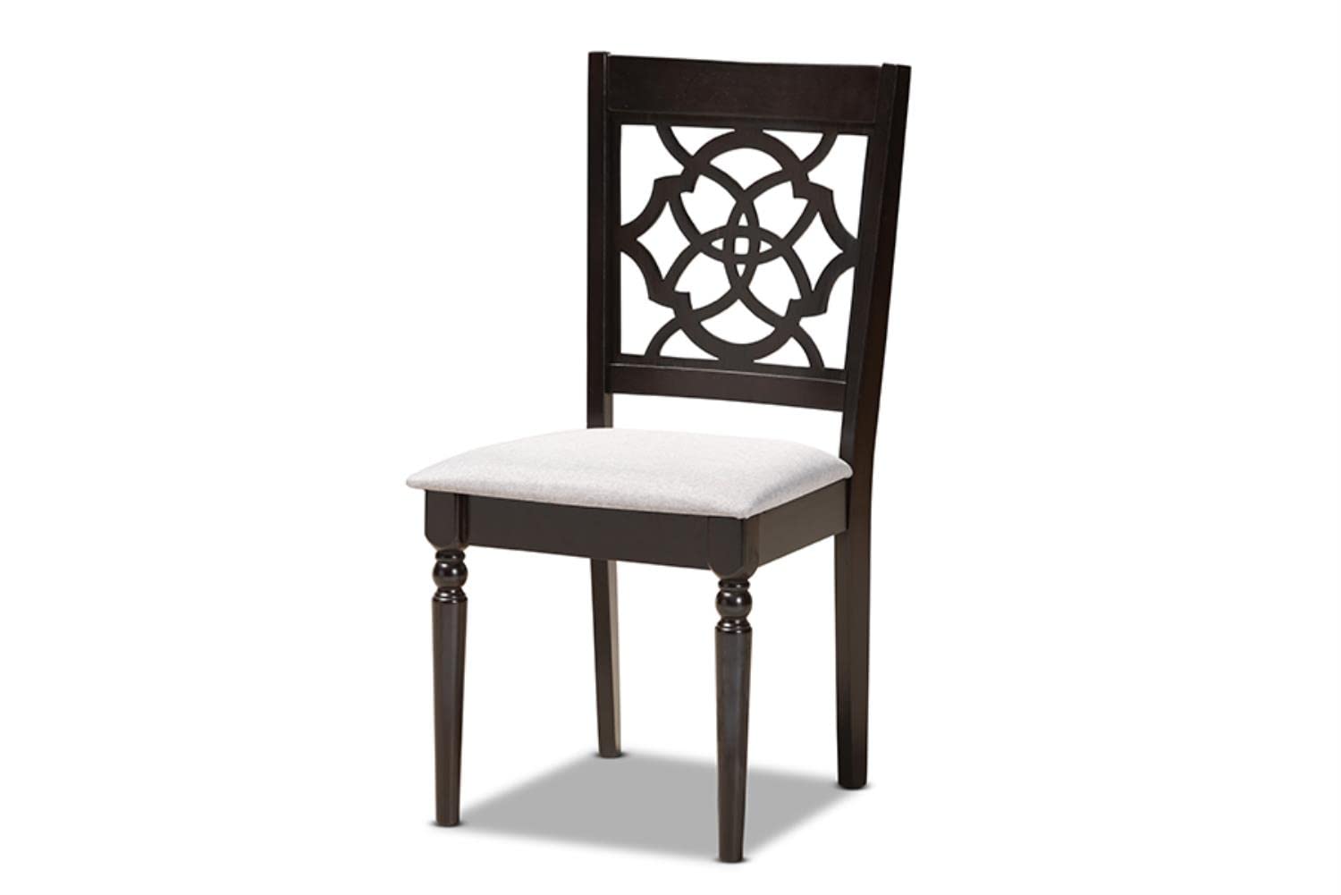 Baxton Studio Tonia Modern and Contemporary Grey Fabric Upholstered and Dark Brown Finished Wood 5-Piece Dining Set