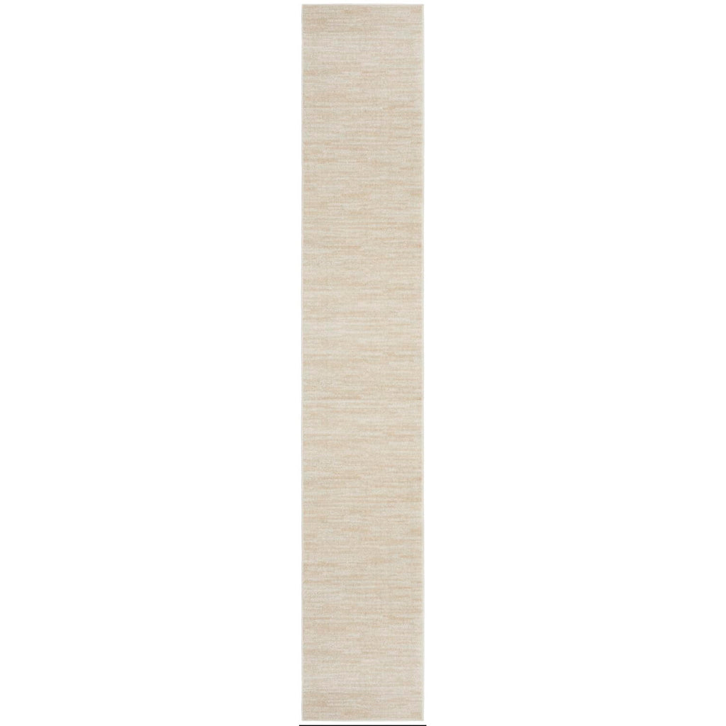 Nourison Essentials Indoor/Outdoor Ivory Beige 2'2' X 16 Area Rug, Easy Cleaning, Non Shedding, Bed Room, Living Room, Dining R