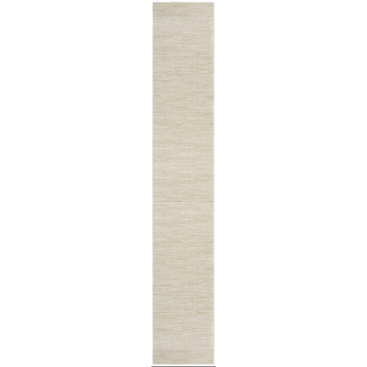 Nourison Essentials Indoor/Outdoor Ivory Beige 2'2' X 18 Area Rug, Easy Cleaning, Non Shedding, Bed Room, Living Room, Dining R
