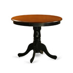 East West Furniture ANLG5-BCH-W 5 Piece Modern Dining Table Set Includes a Round Kitchen Table with Pedestal and 4 Kitchen Dining Chairs, 36x36 Inch, Black & Cherry