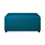 Purefit Super Stretch Soft Form Fit Ottoman Cover Rectangle - Ottoman Slipcovers For Foot Stool & Folding Storage Furniture For Living Room With Nonslip Elastic Bottom (Medium, Peacock Blue)