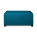 Purefit Super Stretch Soft Form Fit Ottoman Cover Rectangle - Ottoman Slipcovers For Foot Stool & Folding Storage Furniture For Living Room With Nonslip Elastic Bottom (Small, Peacock Blue)