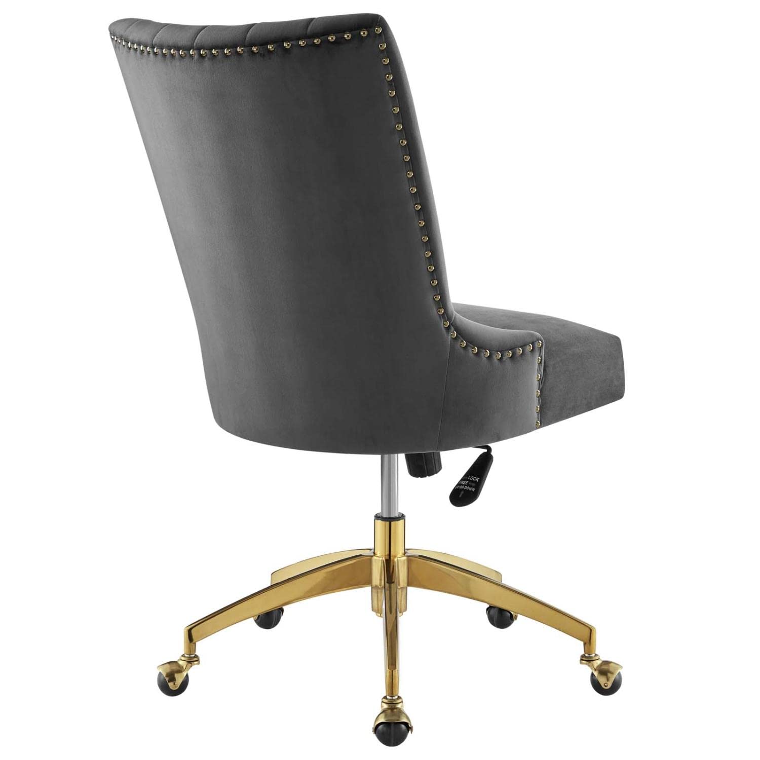 Modway Empower Channel Tufted Performance Velvet Office Chair, Gold Gray