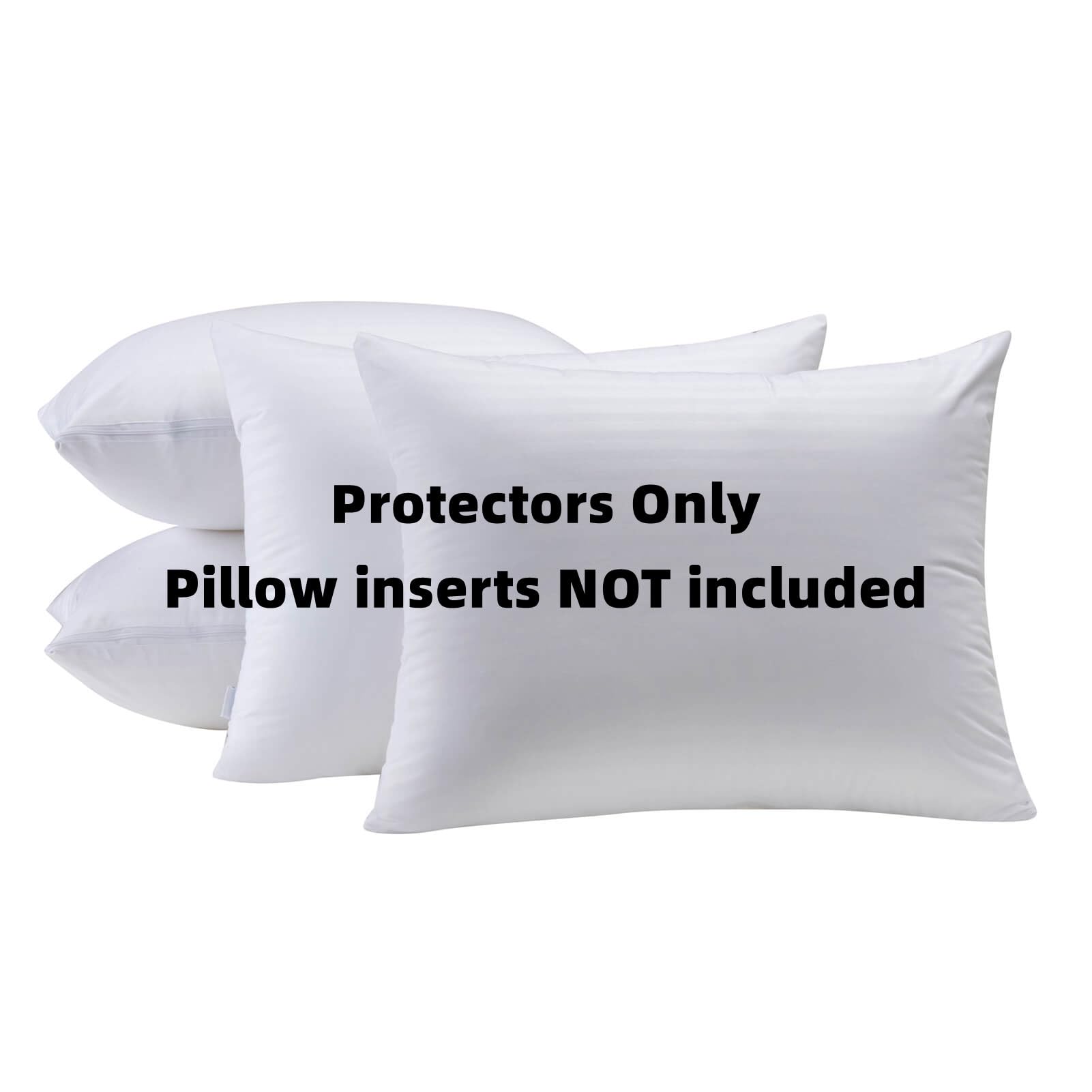 Kingnex 4 Pack Waterproof Feather Proof Pillow Protectors With Zipper On Long Side King Size Set Of 4 Down Proof Striped Bed Pil