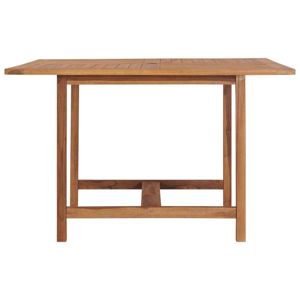 vidaXL Classic Teak Wood Garden Table - Solid and Durable Dining Table with Water-Based Finish - Ideal for Indoor and Outdoor - Easy to Assemble - 47.2"x47.2"x29.5" Dimensions