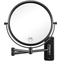 DECLUTTR Wall Mounted Makeup Mirror, 1X/5X Magnifying Mirror Double Sided, 8 Inch Swivel Make Up Mirror for Bathroom, Black