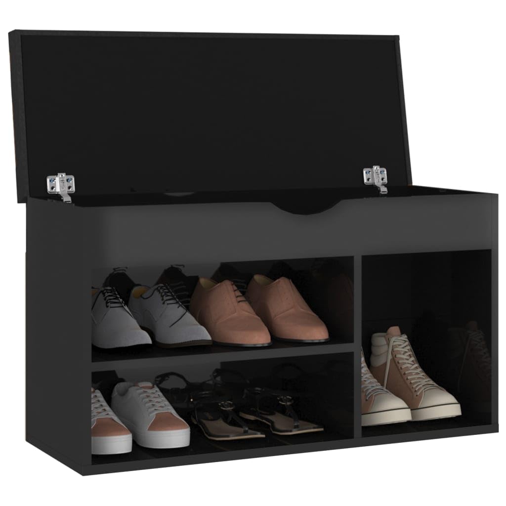 vidaXL Shoe Storage Bench with Removable Cushion - Thumbnail 4
