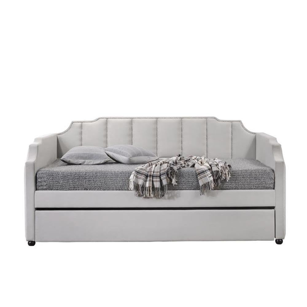 Acme Peridot Daybed & Trundle (Twin Size) In Dove Gray Velvet