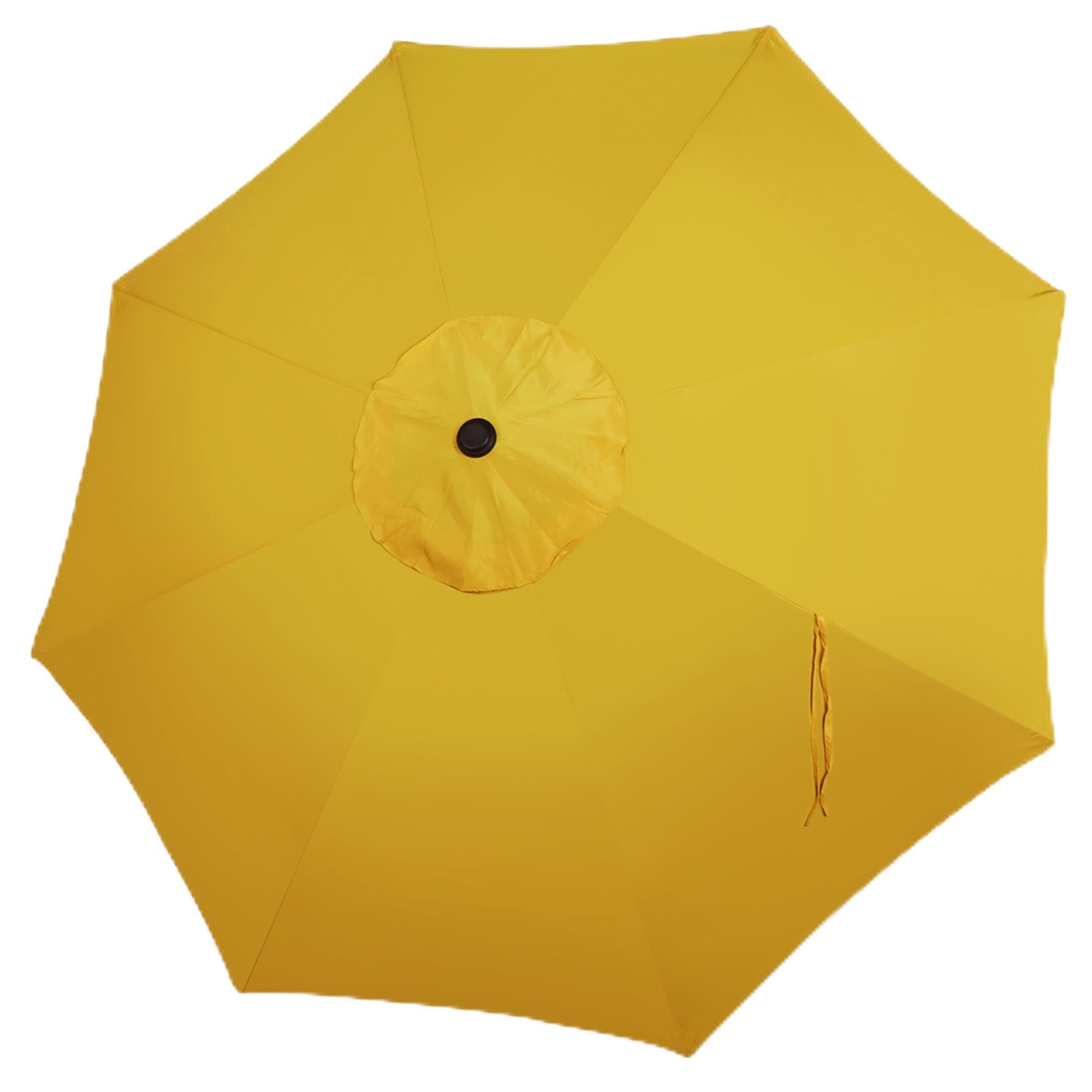 Blissun 9Ft Patio Umbrella Replacement Canopy, Market Umbrella Top, Outdoor Table Umbrella Canopy For 8 Ribs, Canopy Only (Yello