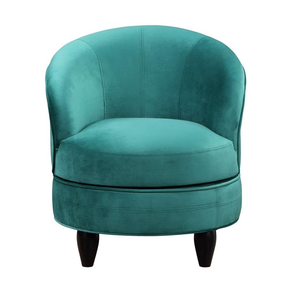 Steve Silver Furniture Sophia Accent Green Velvet Chair, Traditional Style, Living Room, 360-Degree Swivel, Upholstered, Single Sofa Chair, Lounge Chair, 28.75&quot; L x 28.25&quot; D x 32&quot; H, Green, Black