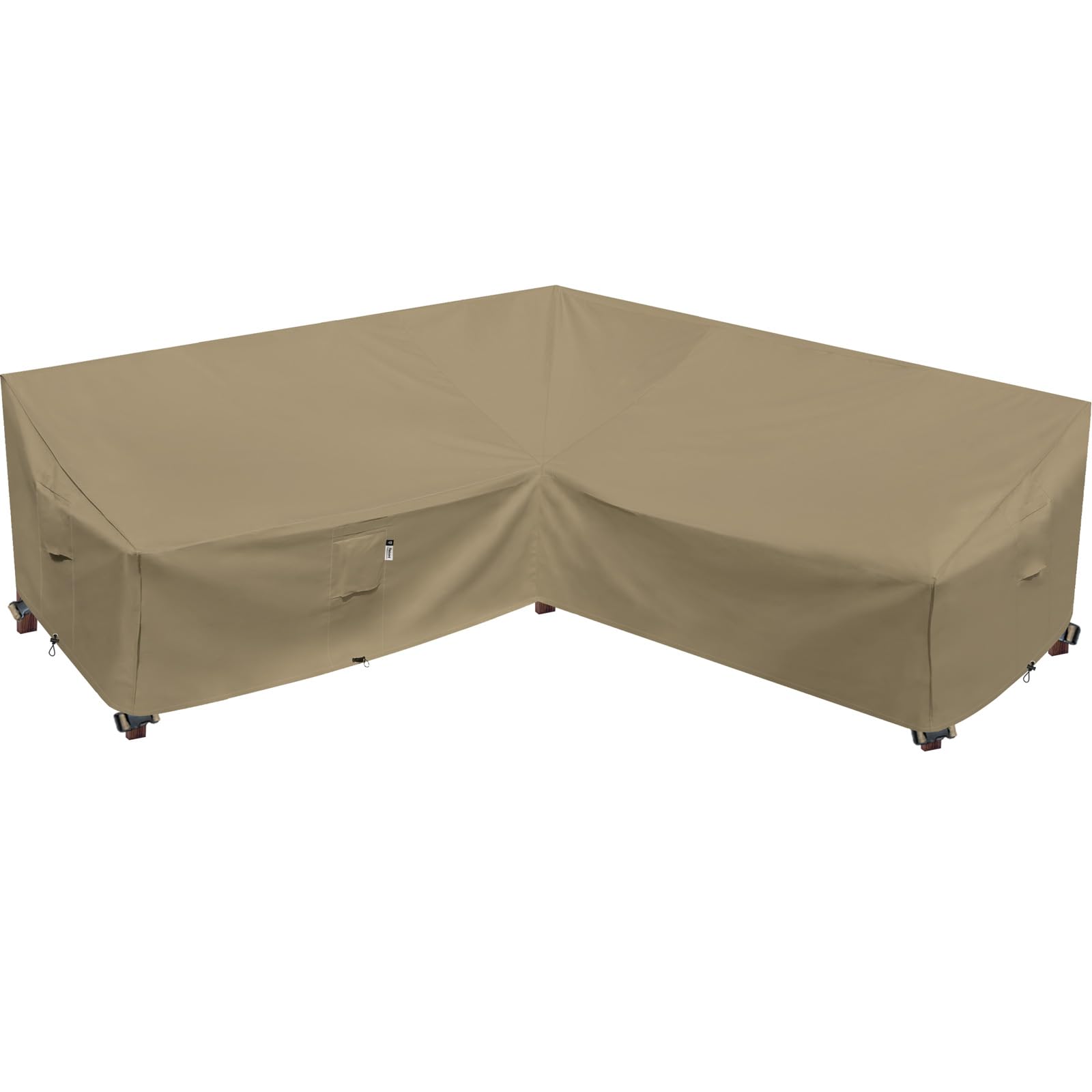 Flexiyard Heavy Duty Outdoor Sectional Sofa Cover, 100'X100' Waterproof 600D Patio Sectional Couch Cover, V-Shaped Lawn Patio