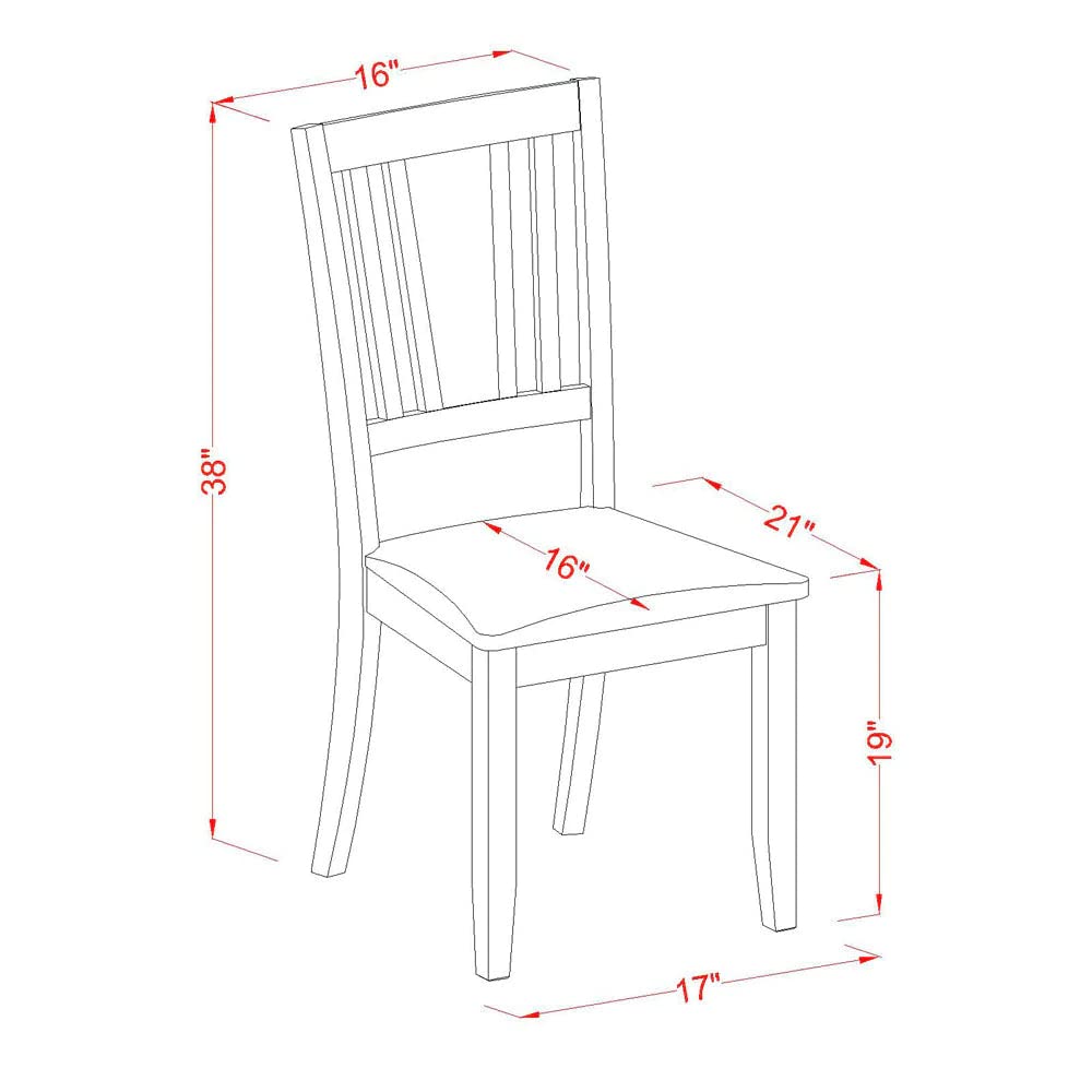 East West Furniture DUDL7-MAH-LC Dudley 7 Piece Modern Set Consist of a Rectangle Wooden Table and 6 Faux Leather Kitchen Dining Chairs, 36x60 Inch
