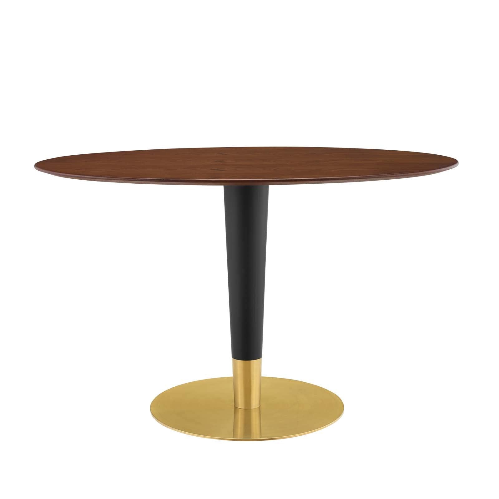 Modway EEI-5142-GLD-WAL Zinque 48&quot; Oval Dining Table, Gold Walnut