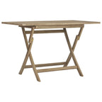 vidaXL Folding Patio Table - Solid Teak Wood Construction, Weather-Resistant, Foldable with Parasol Hole - Gray, Surface Dimensions 47.2"x27.6"