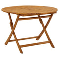 vidaXL Round Folding Garden/Patio Table - Weather-Resistant & Foldable Design - 43.3 Solid Acacia Wood - Round/Brown - Outdoor F