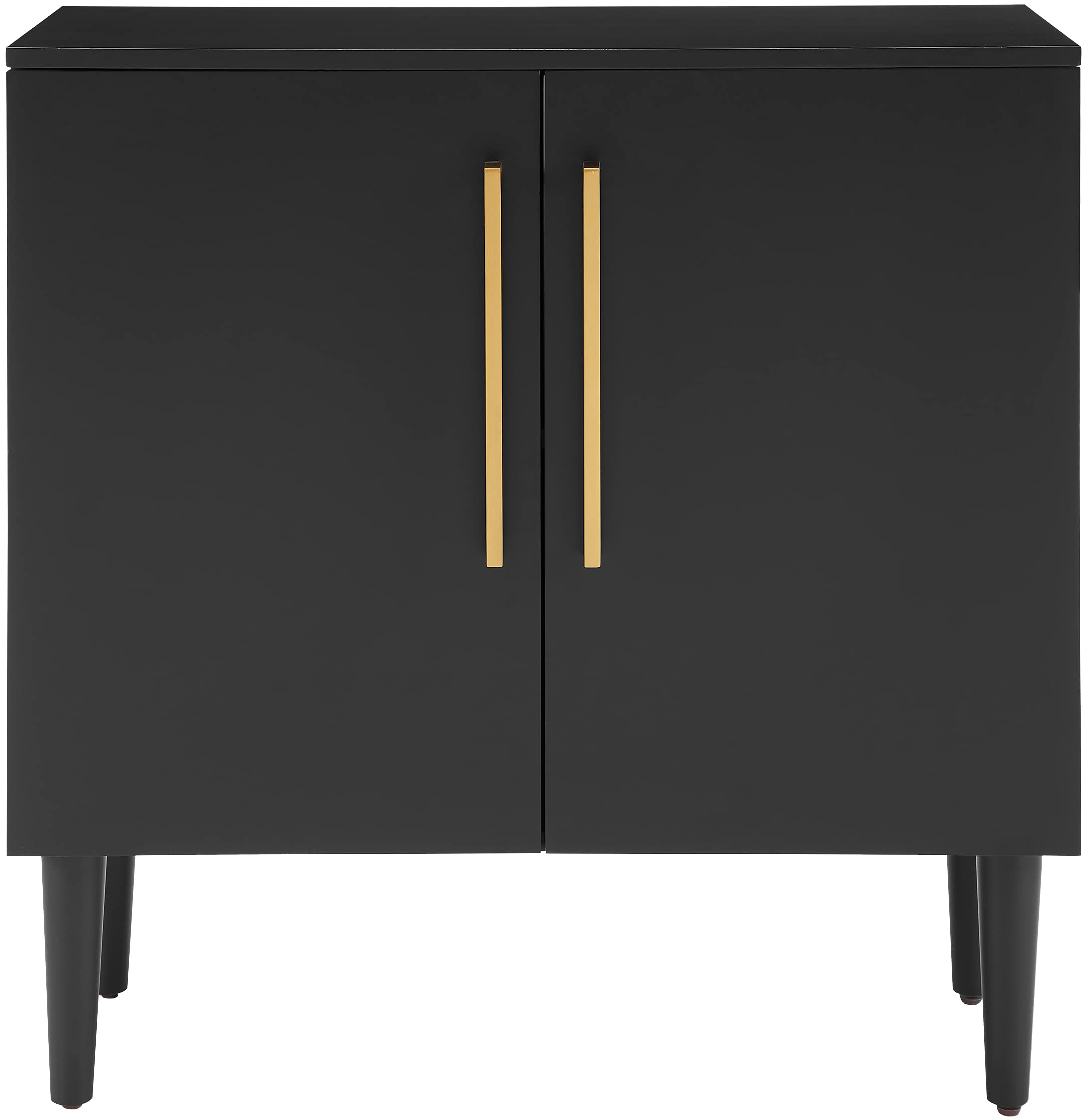 Crosley Furniture Everett Accent Storage Cabinet, Record Player Stand, Vinyl Records Holder, Matte Black