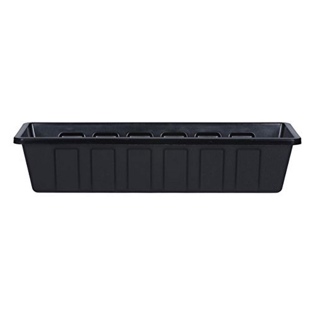 Novelty Poly-Pro Plastic Flower Box Planter, Black, 24-Inch