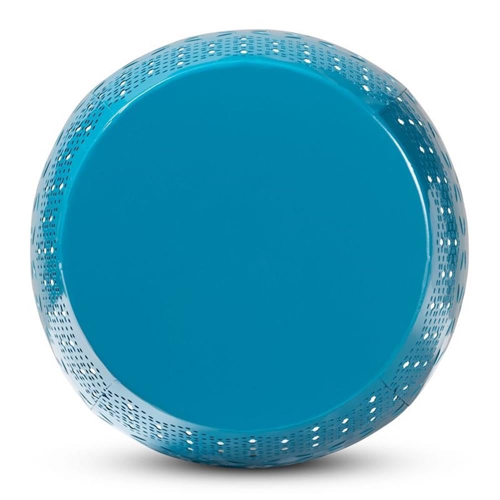 Baxton Studio Lavinia Modern and Contemporary Blue Finished Metal Outdoor Side Table Blue/Metal