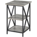 Convenience Concepts Tucson Shelves, 3-Tier End Table, Faux Birch/Black