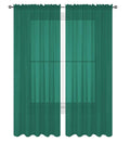 Decotex 2 Piece Solid Elegant Sheer Curtains Fully Stitched Panels Window Treatment Drape (54'' X 84'', Teal)