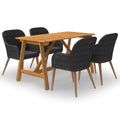 vidaXL Patio Dining Set 5 Piece Garden Outdoor Terrace Backyard Furniture Adjustable Dining Table and Chair Seating Seat Chair B
