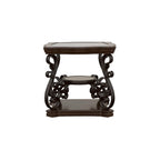 Coaster Furniture End Table with Tempered Glass Top Dark Brown 702447