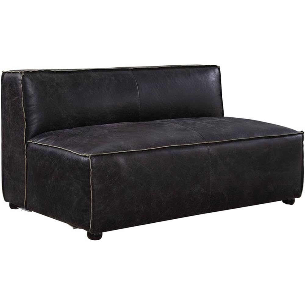 Acme Furniture Birdie Leather Upholstered Modular Armless Loveseat Antique Slate