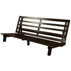Kodiak Furniture Carson 75" Traditional Full-Size Wood Futon Frame, Solid Pine Construction, Assembly Required, in Java Brown Finish