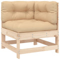 vidaXL Modular Corner Sofa - Solid Unfinished Pine Wood - Outdoor Sectional Set with Thickly Padded Cushions - Easy Assembly - 242.5lb Capacity - Rustic and Sturdy Garden Furniture