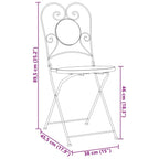 vidaXL Bistro Chairs - Foldable Ceramic Seating - 2 pcs Blue & White Mosaic - for Garden/Patio/Indoor - 15" x 17.9" x 35.2"