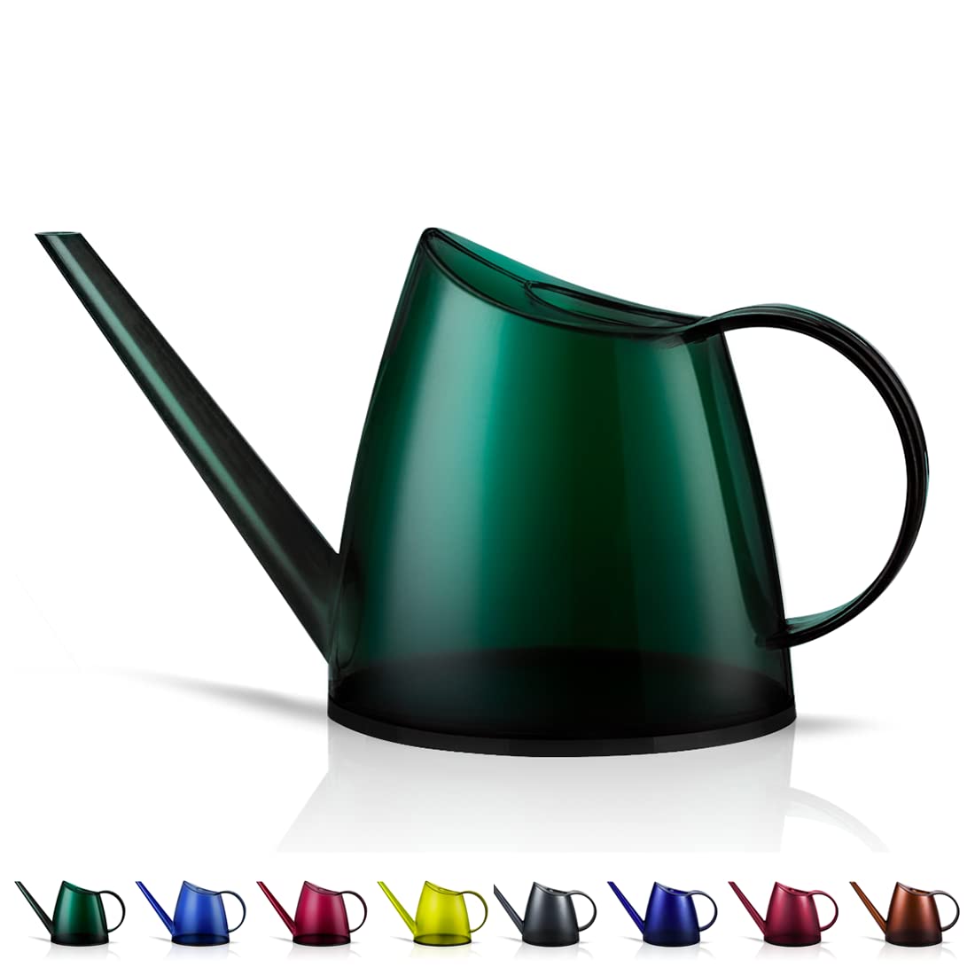 Whalelife Indoor Watering Can For House Bonsai Plants Garden Flower Long Spout 40Oz 1.4L 1/3 Gallon Small Modern Translucent Gre
