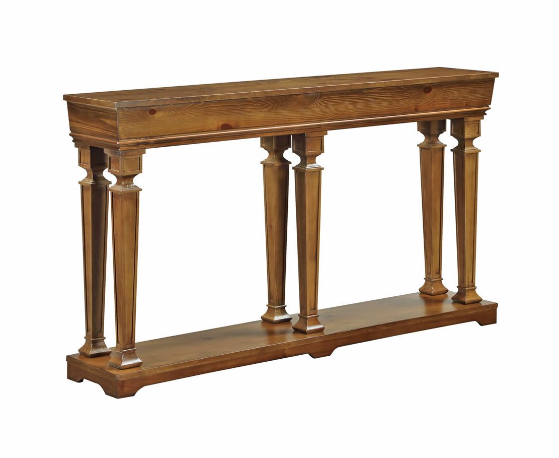 Acme Garrison 60&quot; Rectangular Wooden Frame Console Table With Shelf In Oak