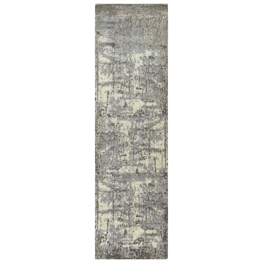 Rizzy Home Alora Decor Radiant 2'6" X 8' Abstract Gray/Ivory/Gray Hybrid Area Rug