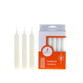 Mega Candles 8 pcs White Unscented 5 Inch Taper Candles, Household General Usage, Emergency & More