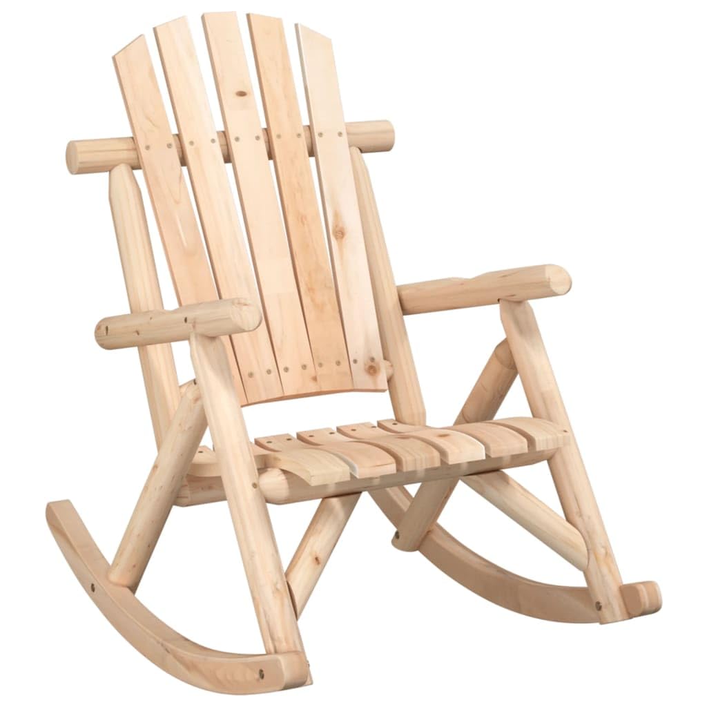 vidaXL Patio Rocking Chair 27.2&quot;x37.8&quot;x39.8&quot; - Solid Spruce Wood Construction,Comfortable Seating, Gentle Rocking Design, Easy Assembly, Ideal for Outdoor Use