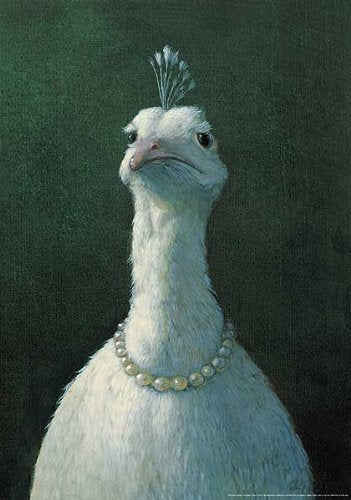 Fowl with Pearls Art Poster Print by Michael Sowa, 17x24