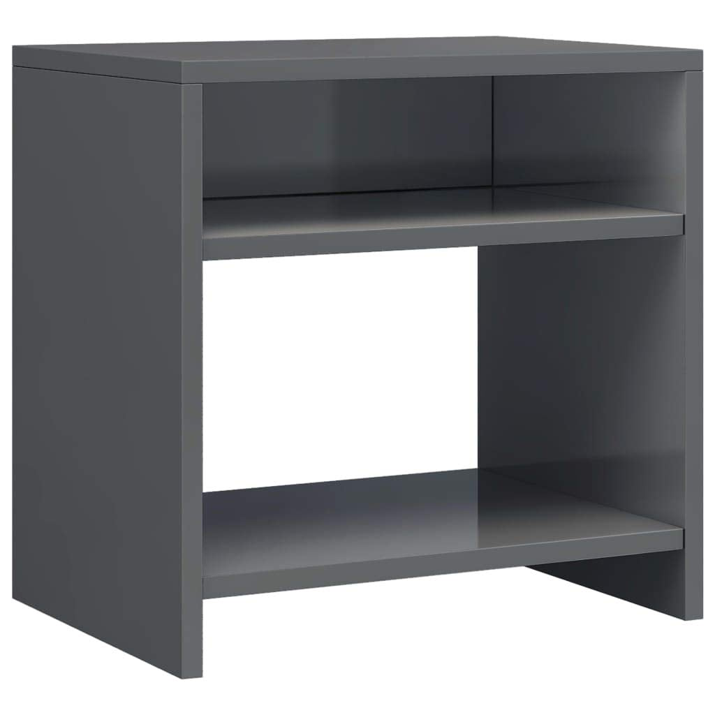 Vidaxl Bedside Cabinet High Gloss Gray 15.7&quot;X11.8&quot;X15.7&quot; Chipboard