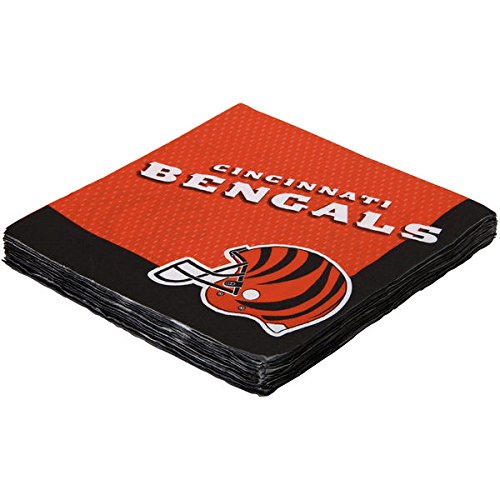 'Cincinnati Bengals'' Luncheon Square Paper Napkins, 6.5'' - (16 Pieces) Perfect For Game Day Celebrations & Tailgates