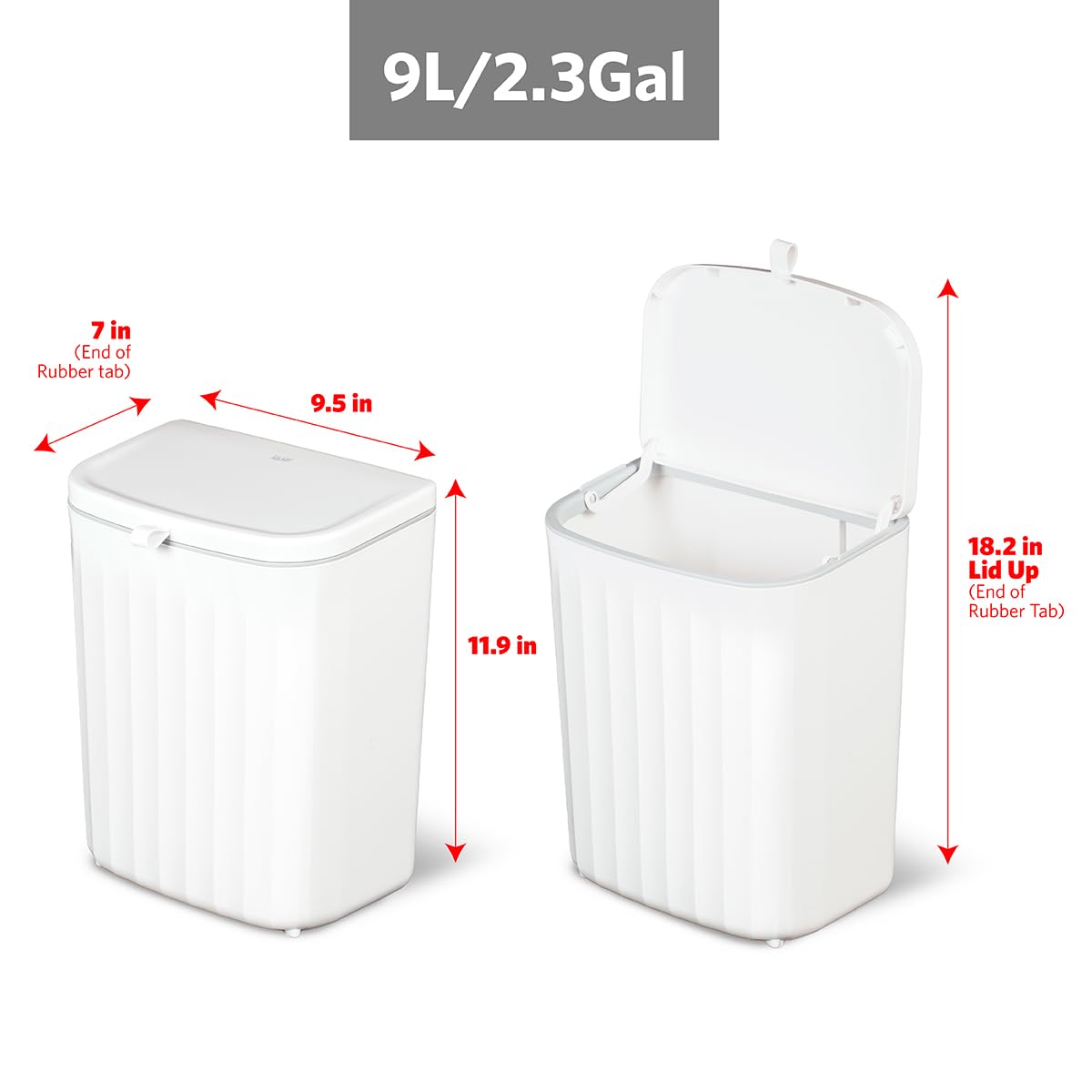 Glad Roomate Under Counter Trash Can | Space Saving Waste Bin For Kitchen Cabinet, Bathroom Or Office | Dual Lid For Ease Of Ope