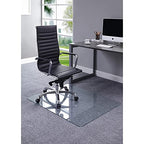 Lorell Tempered Glass Chairmat, 46" Width x 36" Depth x 0.25" Thickness, Clear, 1 Each