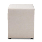 Baxton Studio Lepine Modern and Contemporary Light Beige Fabric Upholstered 2-Drawer Wood Nightstand